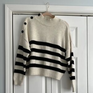 Striped Black and White Women's Sweater